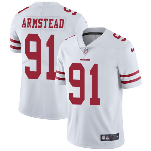 Nike 49ers #91 Arik Armstead White Men's Stitched NFL Vapor Untouchable Limited Jersey - Click Image to Close